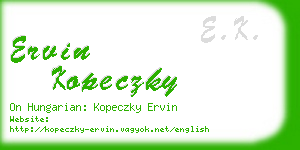 ervin kopeczky business card